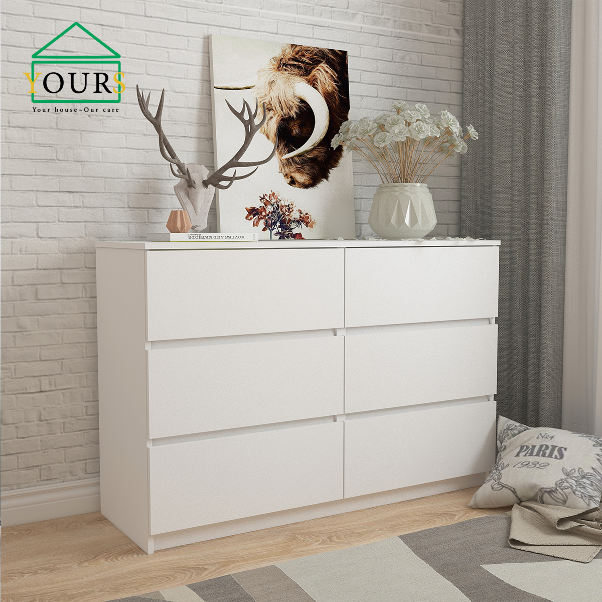 Tủ Drawer Chest ( Màu trắng và màu nâu vân gỗ)